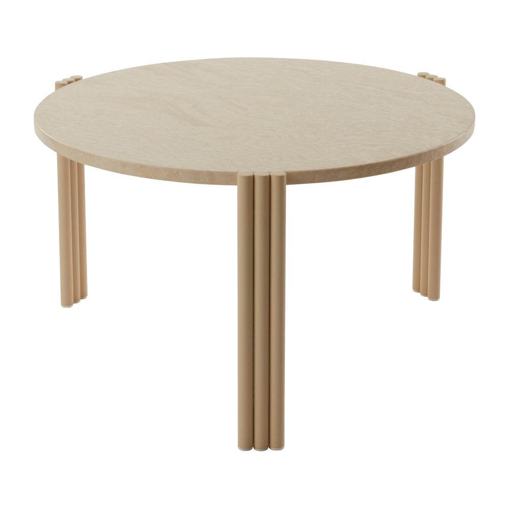 Tribus soffbord Ø60 cm, Light Sand-travertine