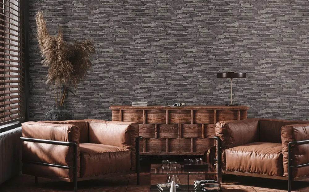 Living Walls Best of Wood´n Stone III T4224 Tapet Grå