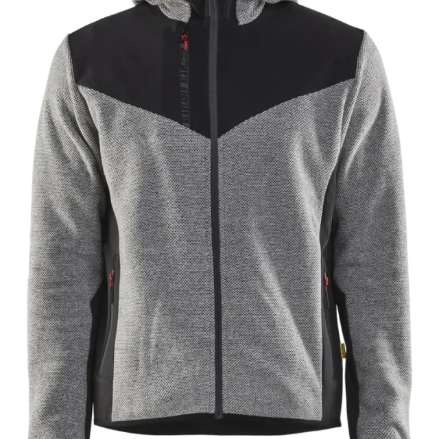 Blåkläder 594025369099XL Jacka stickad, med softshell, gråmelerad/svart Gråmelerad/Svart