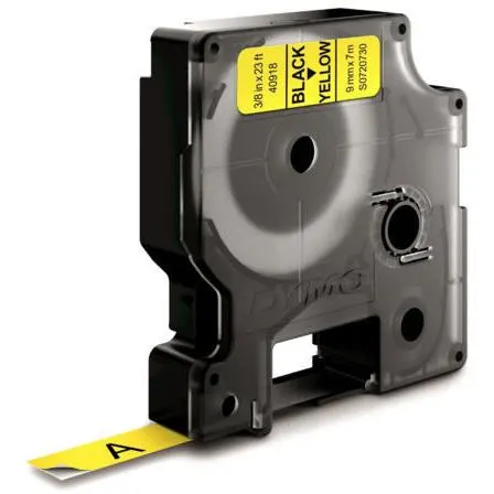 DYMO Standard D1 Tejp 9mm Svart på rött - Bild 2