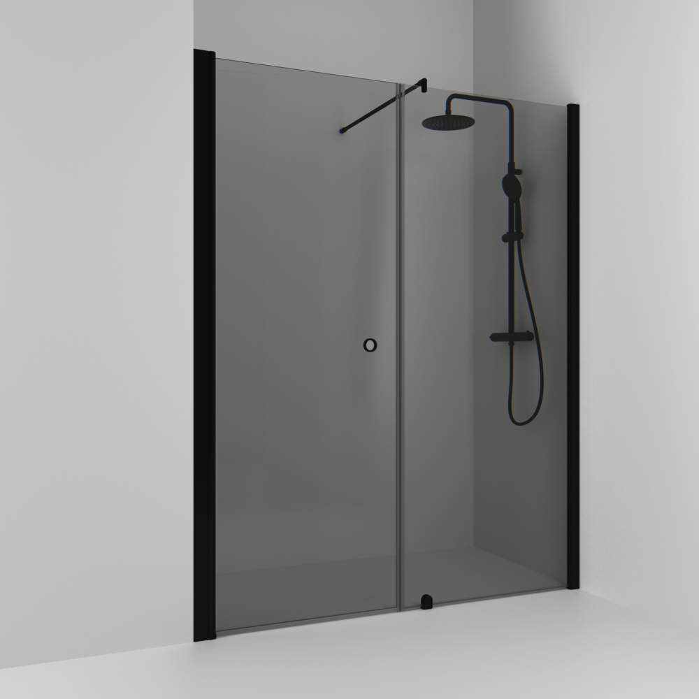 NISCHDUSCH SVEDBERGS RAK/FAST SK HG SV/RÖ 138, SVART MATT RÖKGLAS 138X198CM