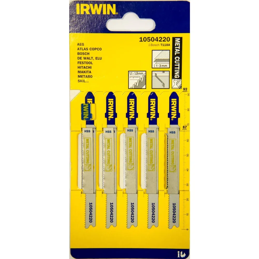 Irwin 10504220 Sticksågsblad 92 mm, 17-23 TPI, 5-pack