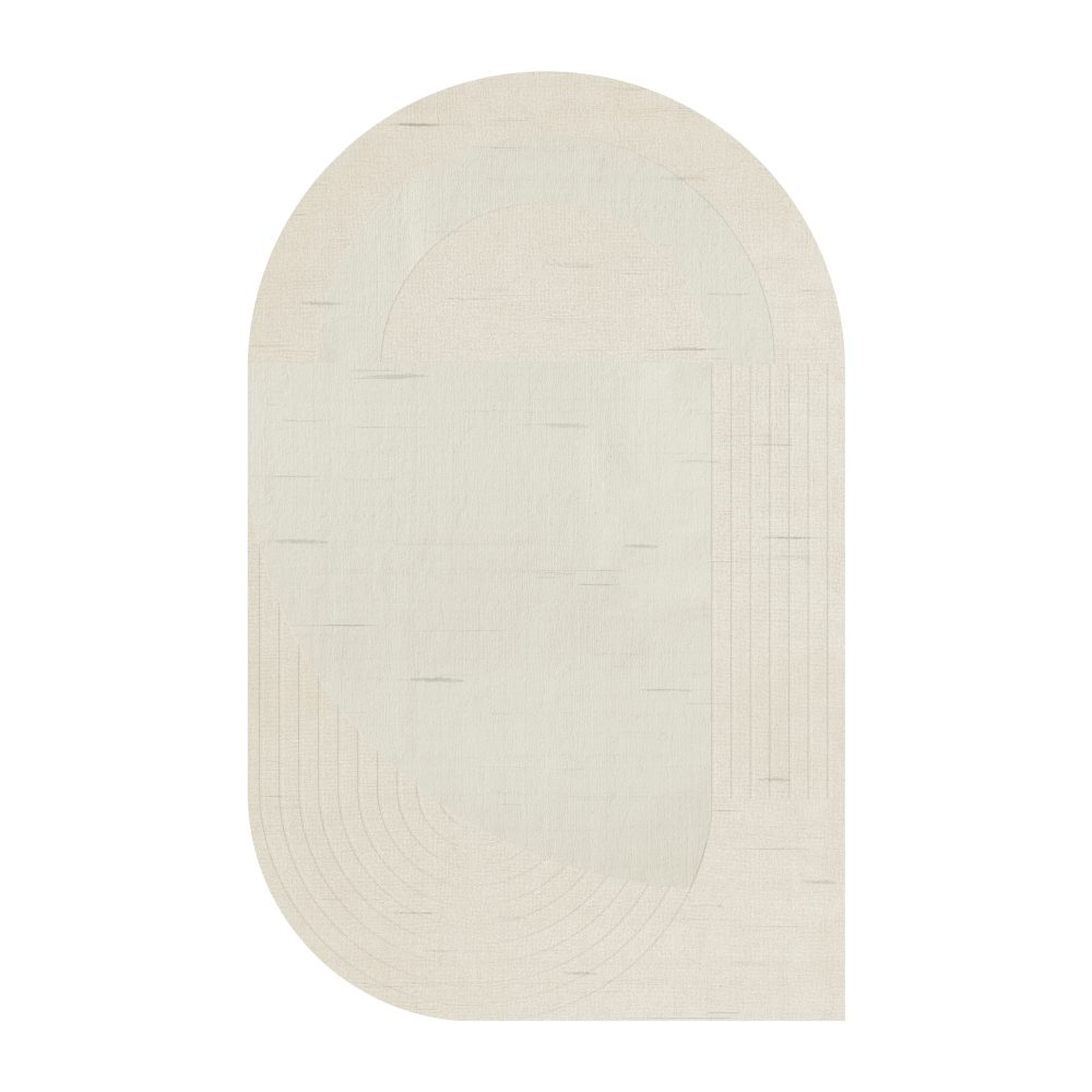 Circular ullmatta 220x350 cm, Bone white
