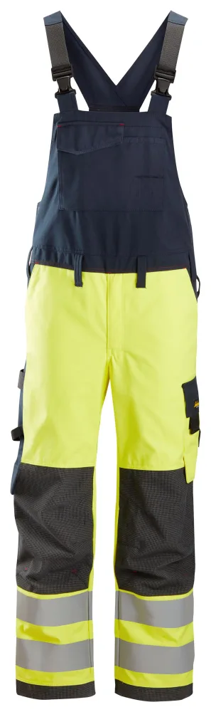 Snickers Workwear 6060 ProtecWork Hängselbyxa varsel, gul/marinblå 154