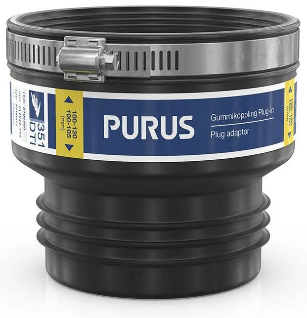 Purus 3032526 Gumminippel plug-in, svart - Bild 2