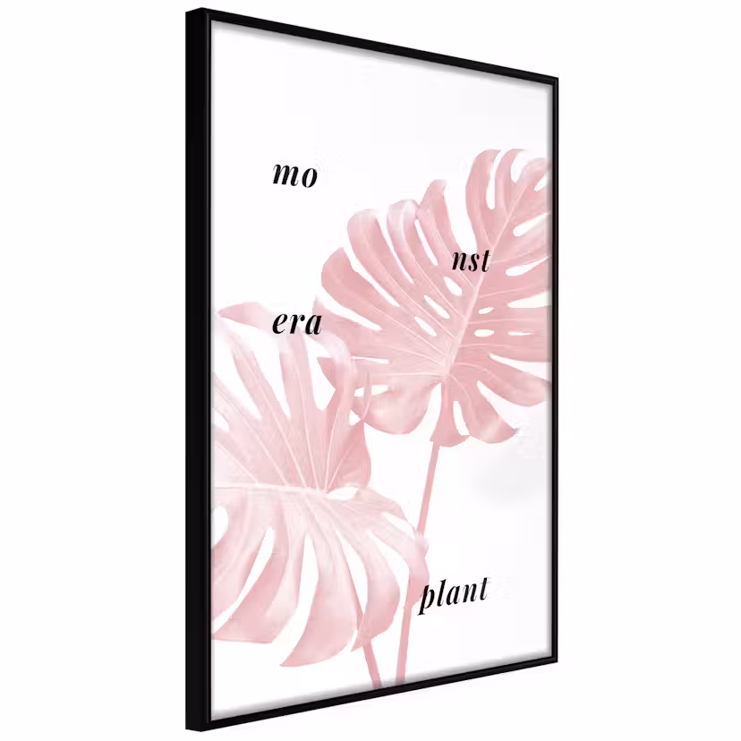 Poster Artgeist Affisch Monstera Plant Svart ram, 40x60 cm