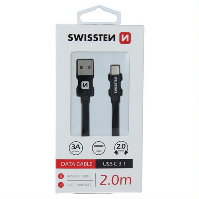 LADDKABEL TEXTILKABEL USB/USB-C 2M