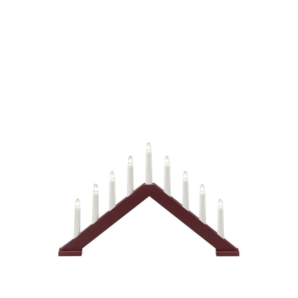 Konstsmide 3984-525 Ljusstake 9 ljus mörkröd