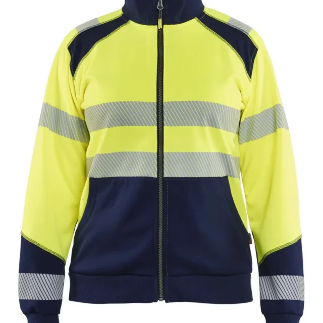 Blåkläder 350825283389XL Tröja varsel, gul/marinblå, helzip XL