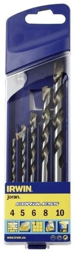 Irwin CORDLESS 10501938 Borrsats universal, 5 delar, 4-10 mm