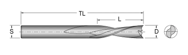 Cobolt Spiralfräs D=8 L=25 TL=64 S=8