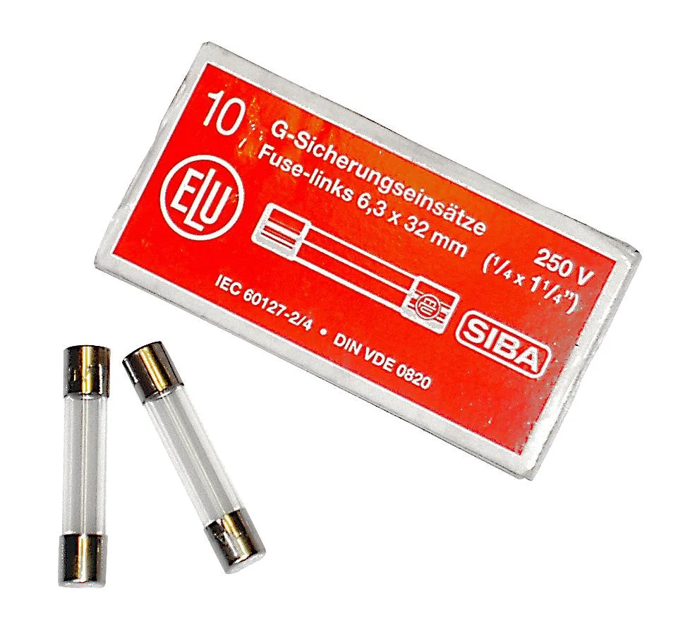 SIBA 7005960.3,15 Finsäkring 6 x 32 mm, snabb, 10-pack 3,15 A