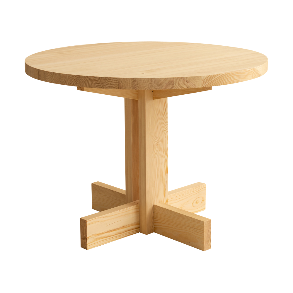 001 Dining Table matbord, Matt oljevaxad furu, Ø100x74 cm