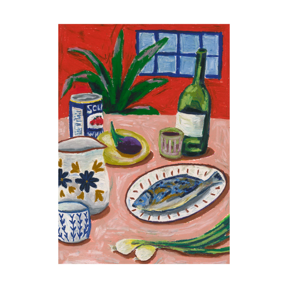 Composition with Fish poster, 30x40 cm
