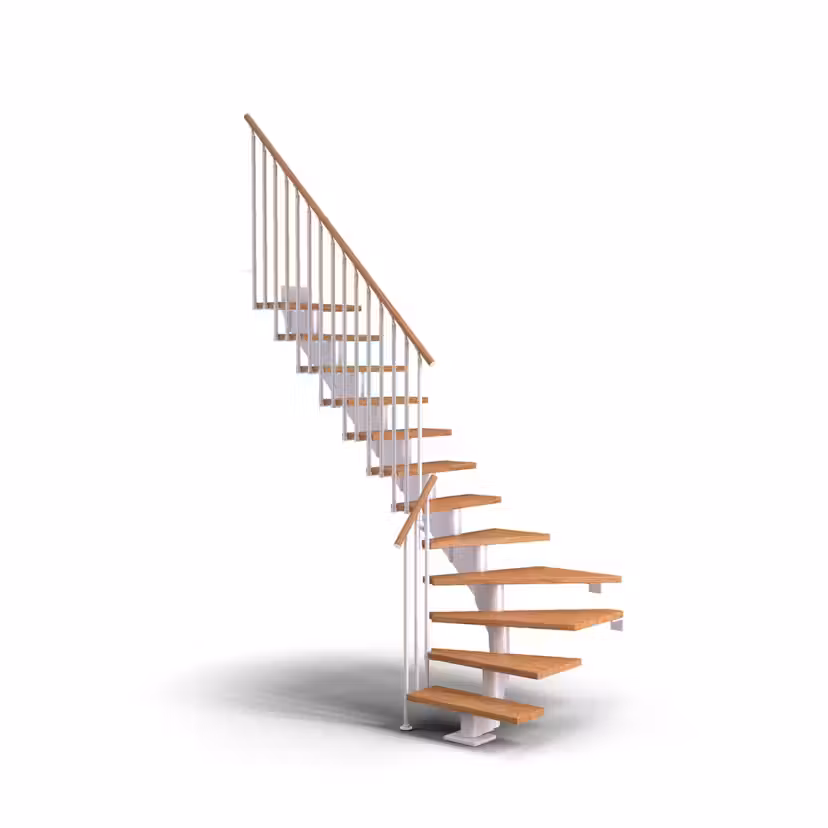Spartrappa Dolle Hamburg Ek Oljad 1/4 Classic III Vit, LxB: 2490x790 mm, Max Takhöjd: 2400-2790 mm