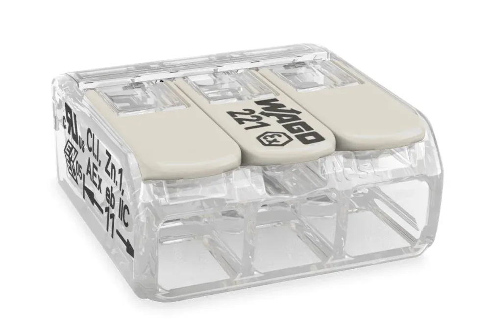 Wago 221-483 Kopplingsklämma transparent, med låsspak 3 klämpositioner, 50-pack - Bild 2