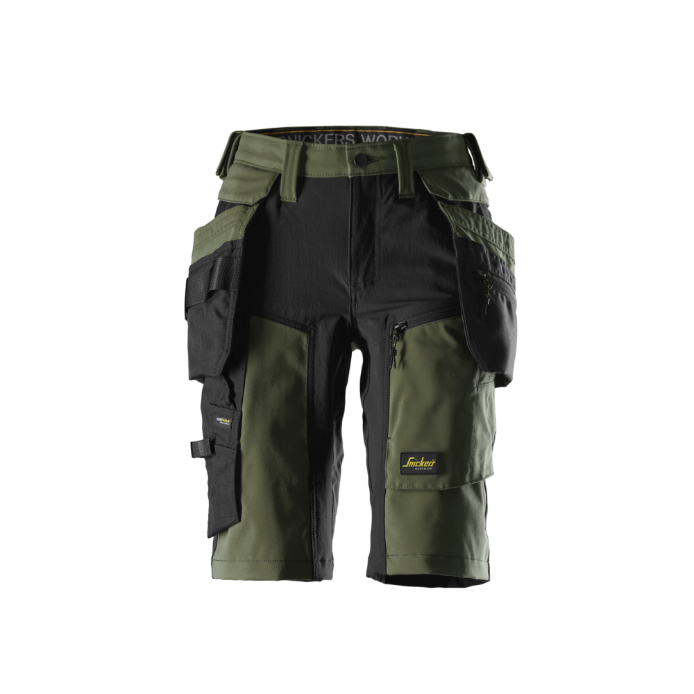 STRETCHSHORTS DAM AW HF KHAKIGRÖN/SVART STL 34