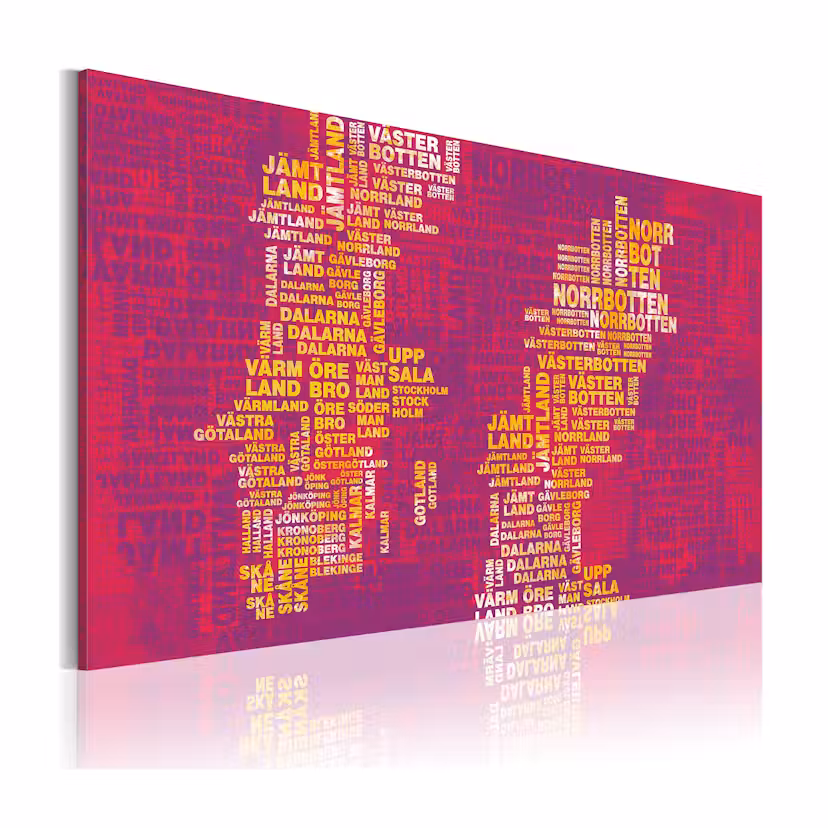 Tavla Arkiio Text Karta Över Sverige 60x40 cm