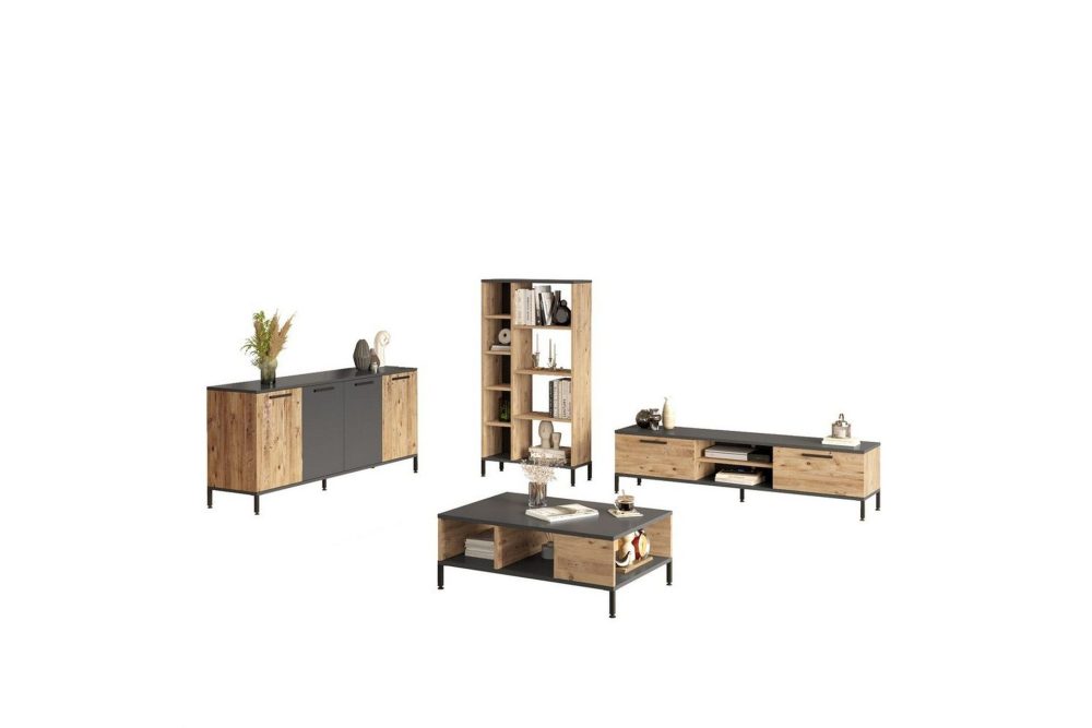 Vardagsrum Möbelset Zephral Atlantic Pine / Antracit