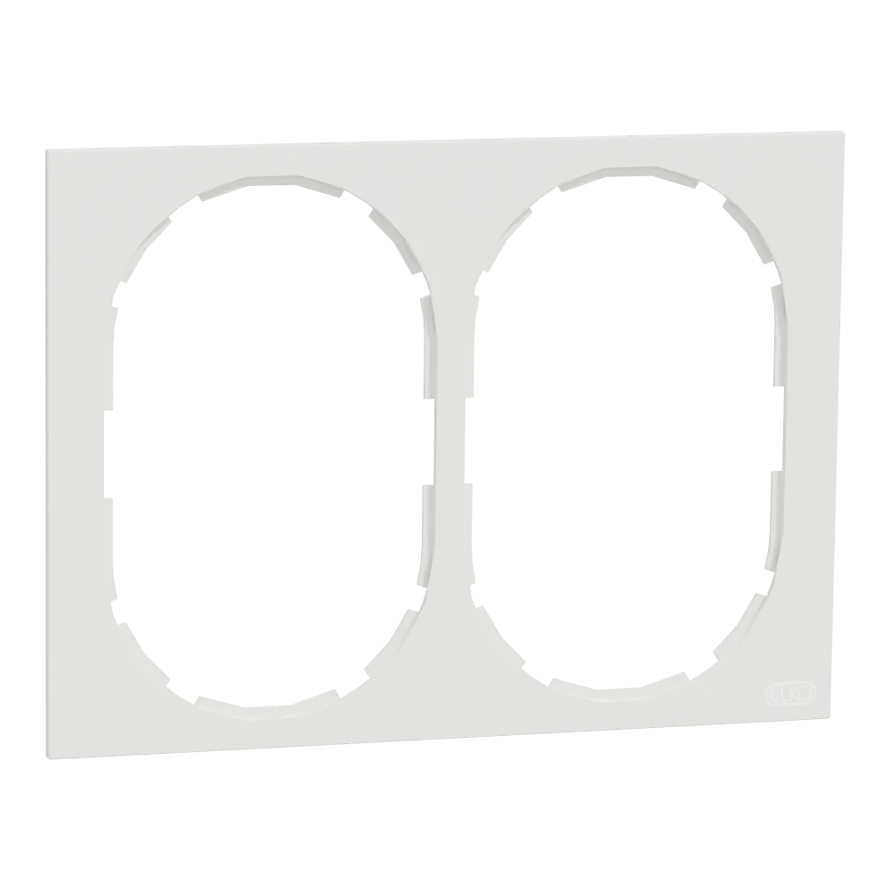 Elko EKO50010 Ram 2-fack, 2-vägsuttag, kombinationsmontage Renvit