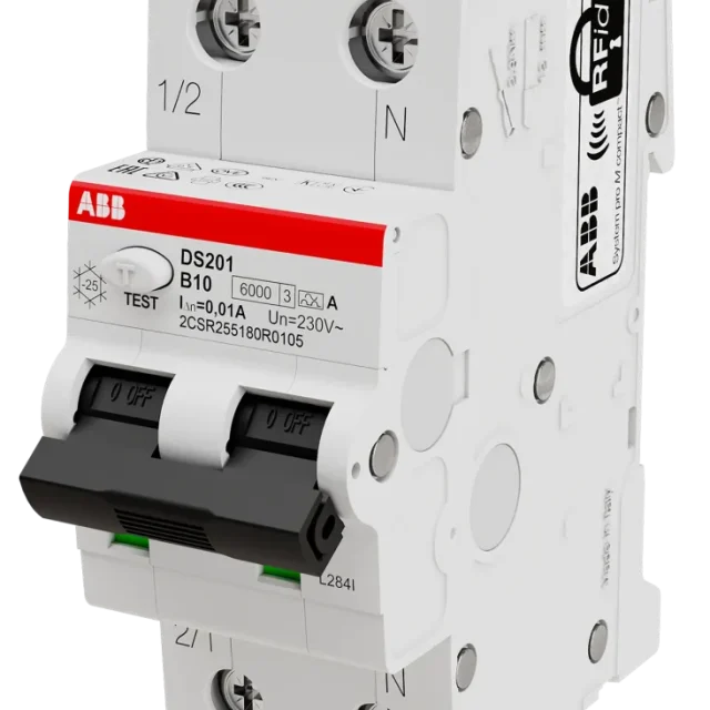 ABB 2CSR255180R3165 Personskyddsautomat 6kA, B-karakteristik, typ A DS201 B16 A300