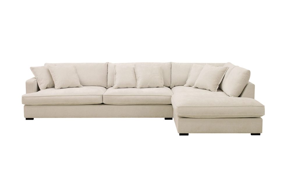 Rossita Lyx 4-sits Högervänd L-formad Extra Djup Schäslongsoffa i Chenille