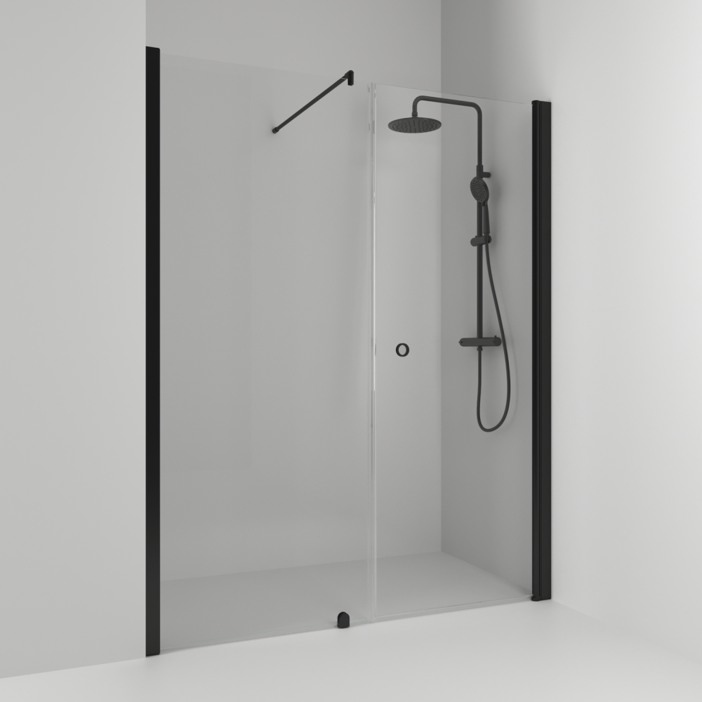 NISCHDUSCH SVEDBERGS RAK/FAST SK HG SV/KL 138, SVART MATT KLARGLAS 138X198CM