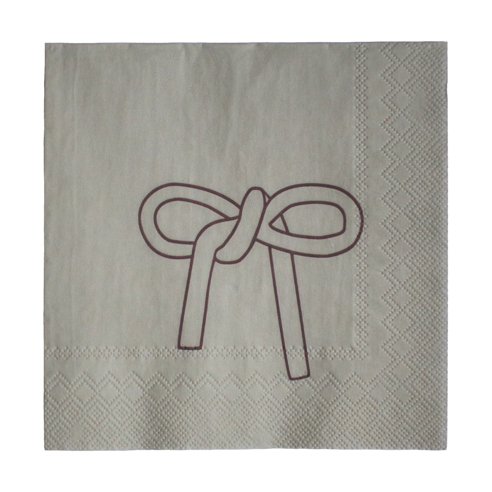 Bow pappersservett 33x33 cm 20-pack, Beige