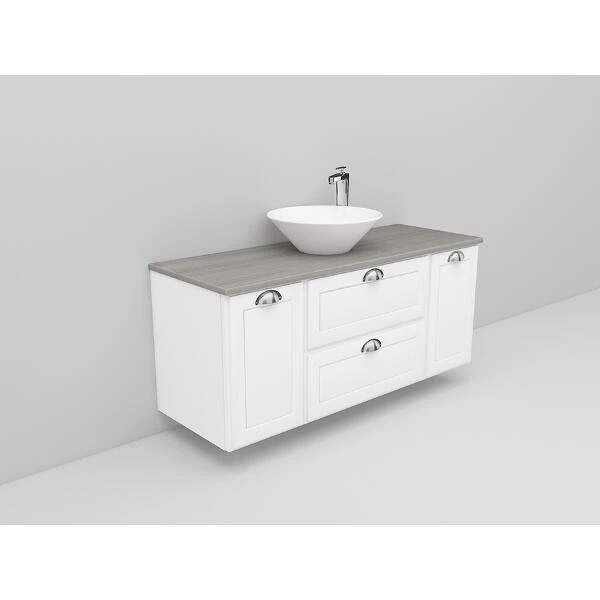 Badrumsmöbel Flexline Modell 155 120cm, Vit, Fasad Ram | Stuvbutiken