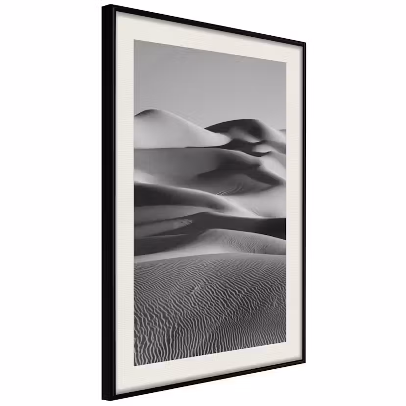 Poster Artgeist Affisch Desert Dunes Svart ram med passepartout, 30x45 cm