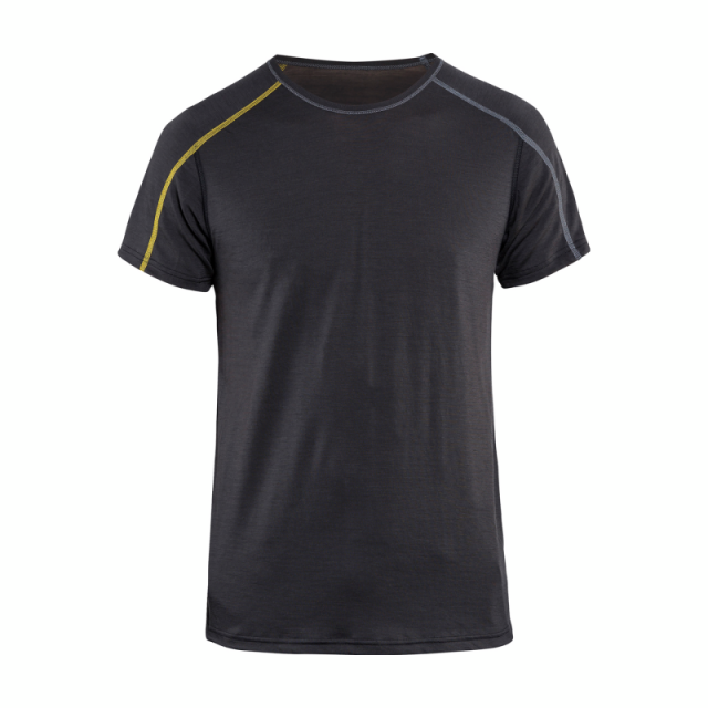 T-SHIRT 4798 GRÅ/GUL M XLIGHT MERINOULL