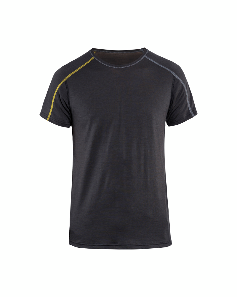 T-SHIRT 4798 GRÅ/GUL M XLIGHT MERINOULL