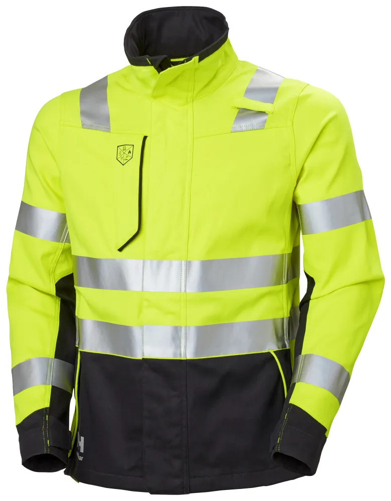 Helly Hansen Workwear Fyre 77249-369 Jacka varsel, gul/grå, flamskydd 4XL