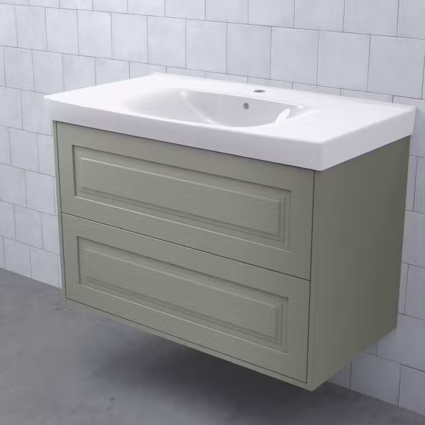 Tvättställsskåp Björbo Badrum Mejda Hög BxHXD: 898x572x465 mm, Ram M1 Mossgrön