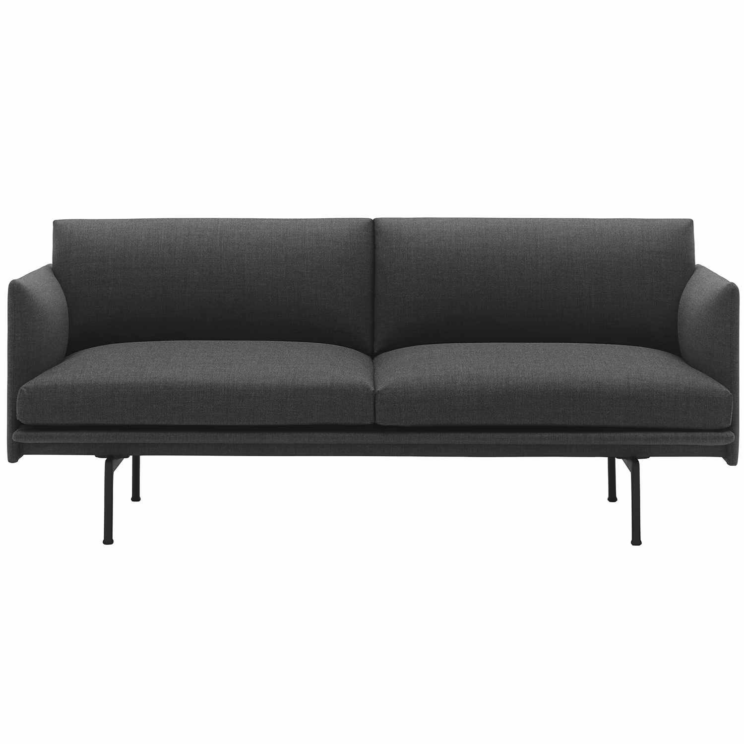 Outline Soffa 2-Sits, Svart Aluminium / Remix 163