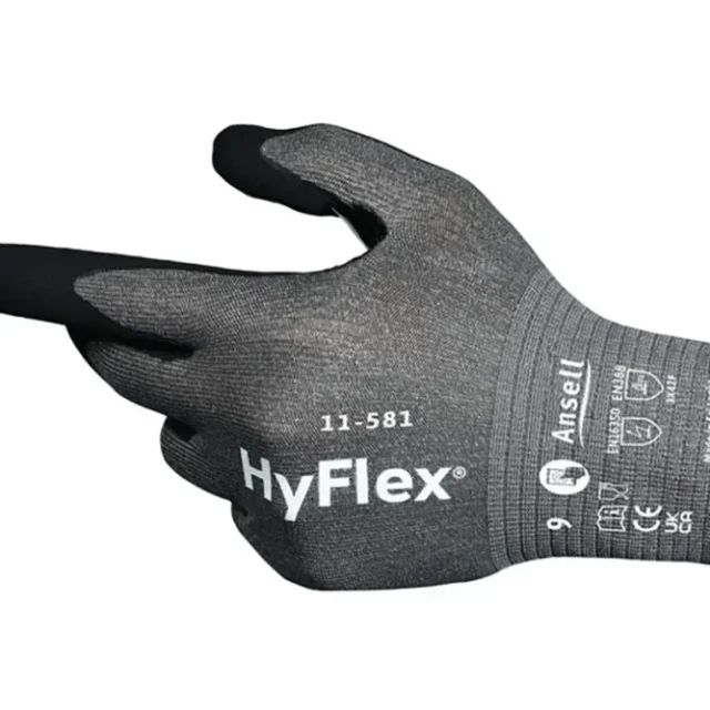 Ansell HyFlex 11-581 Handske grå nitril 9