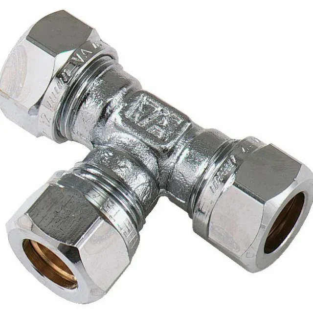 Vatette FG037115320 T-koppling 90°, förkromad, förminskad 22 x 15 x 15 mm