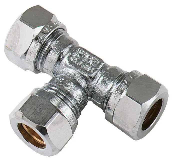 Vatette FG037115320 T-koppling 90°, förkromad, förminskad 22 x 15 x 15 mm