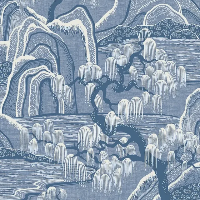 Boråstapeter - Indigo Garden - Blue & White