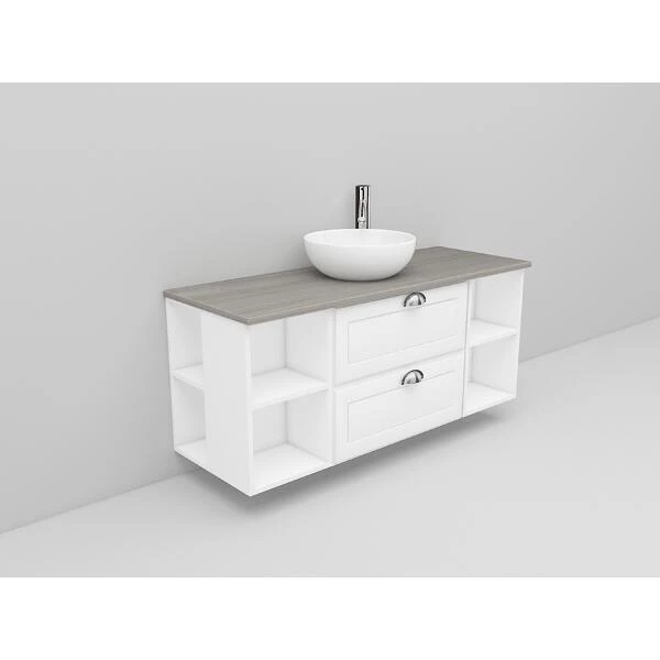 Badrumsmöbel Flexline Modell 181 120cm, Vit, Fasad Ram | Stuvbutiken