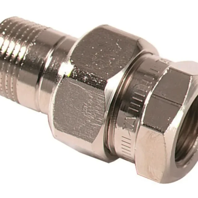 TA 50015110 Radiatorkoppling rak, förnicklad G10