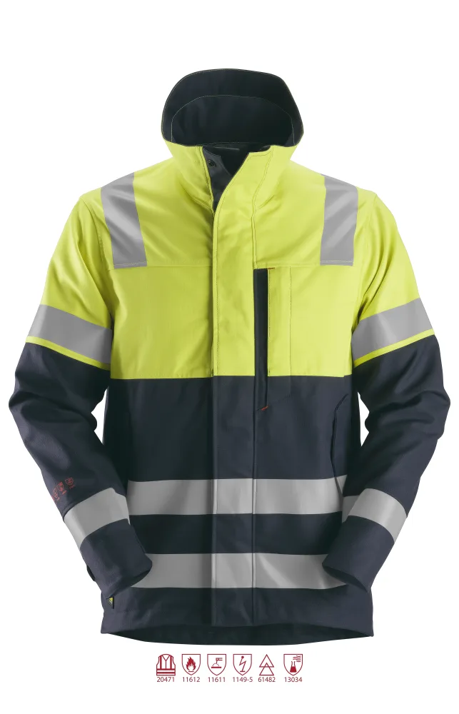 Snickers Workwear 1560 ProtecWork Jacka varsel, marinblå/gul 3XL