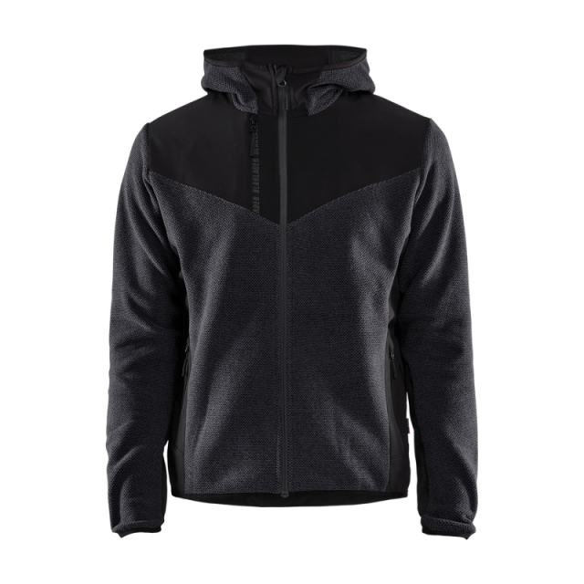 JACKA 5940 2536 STICKAD MED SOFTSHELL ANTRACITGRÅ/SVA 4XL