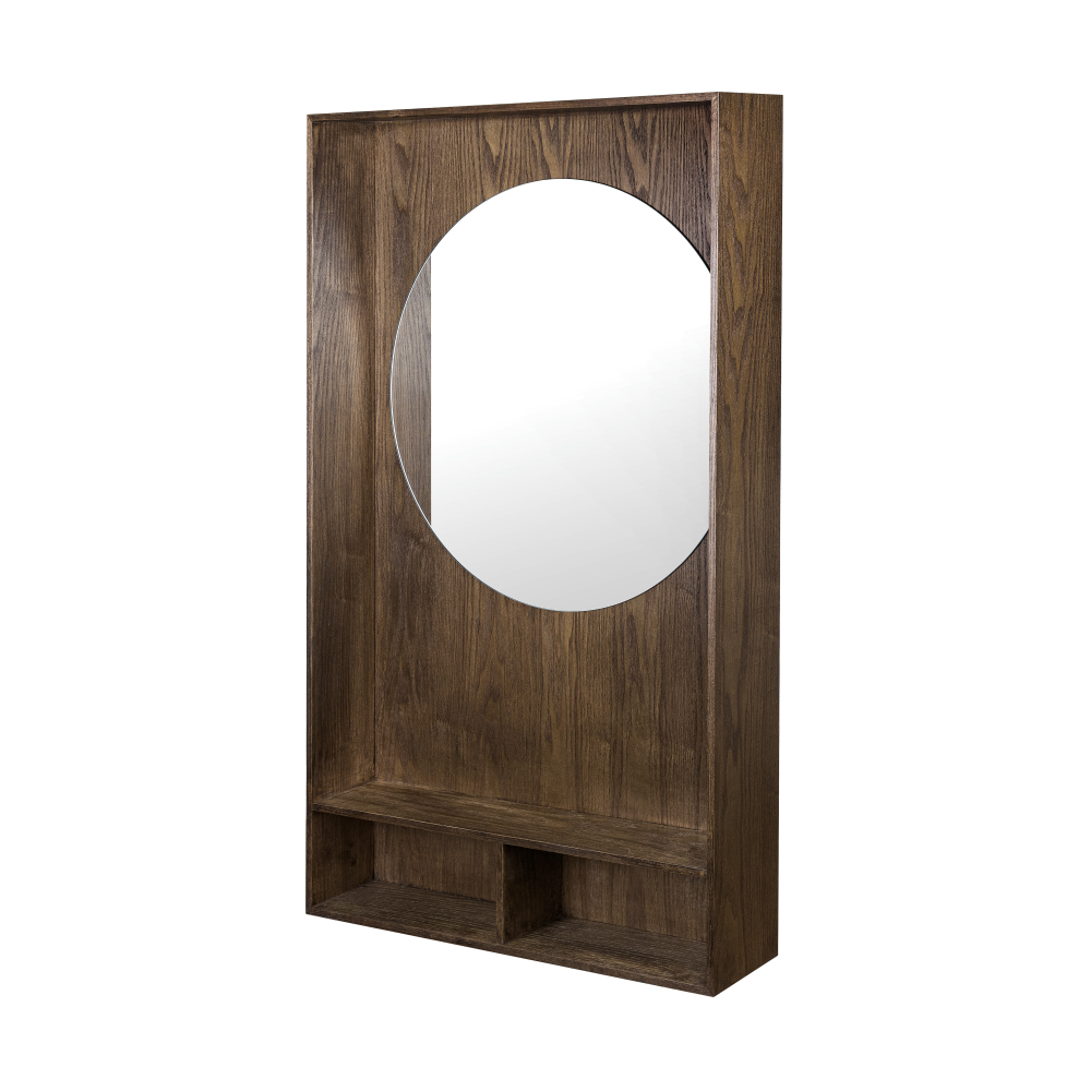 Show-me spegel med hylla large, Dark oiled