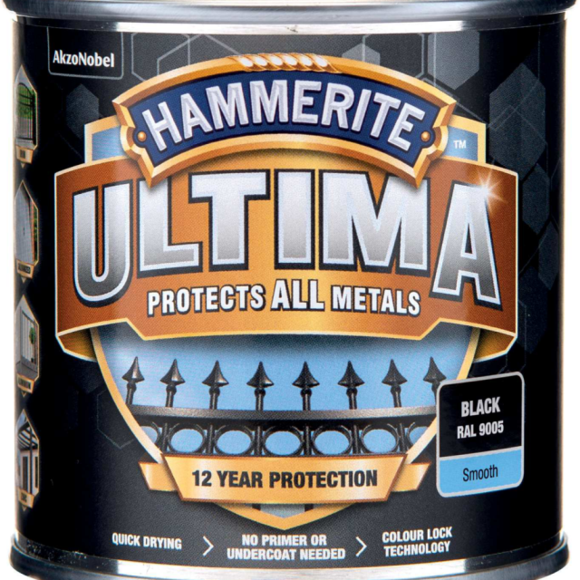 SLÄTLACK HAMMERITE ULTIMA SVART 250ML
