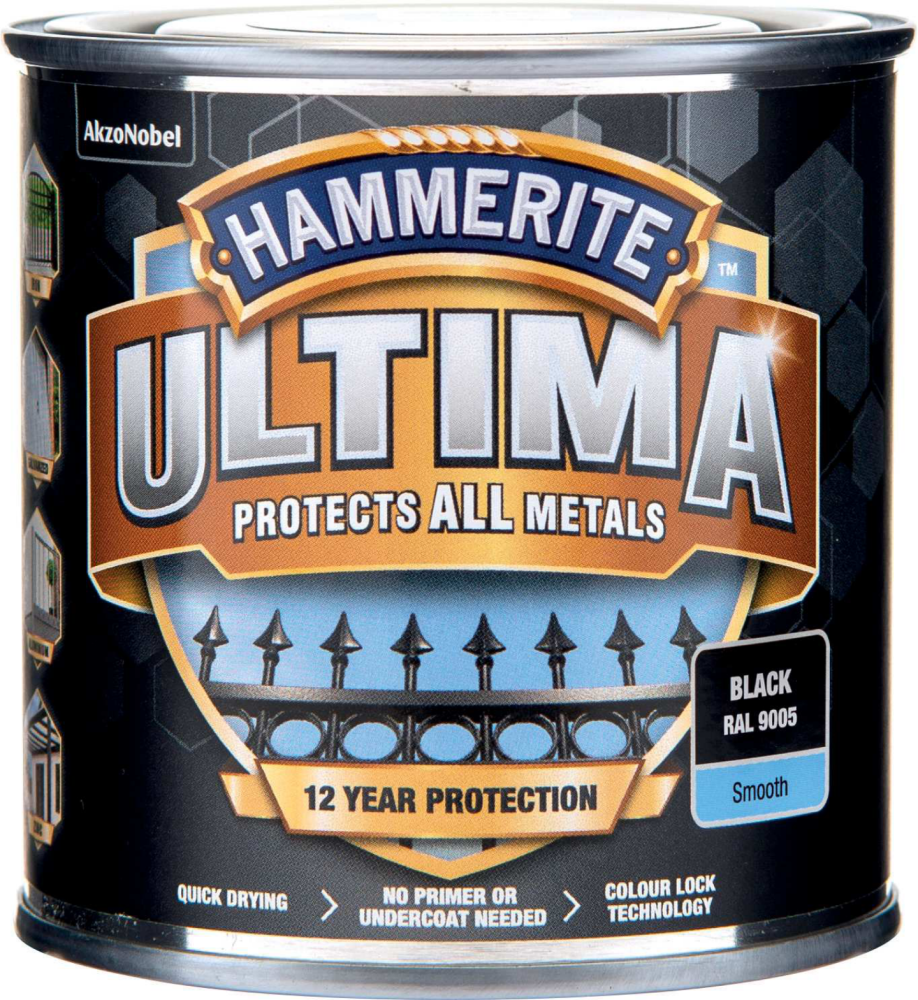SLÄTLACK HAMMERITE ULTIMA SVART 250ML