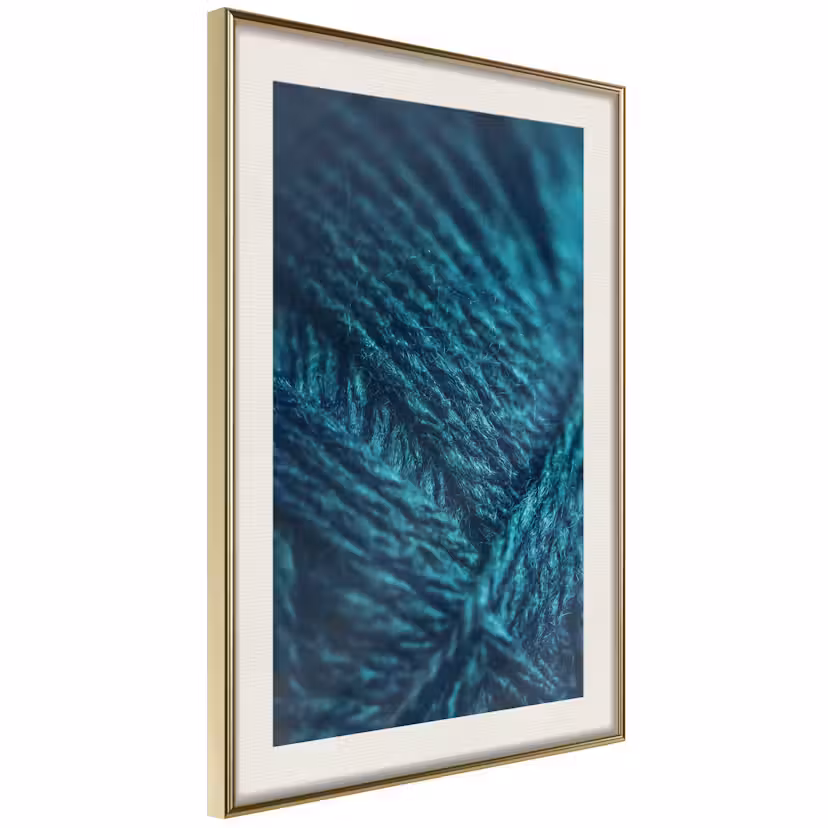 Poster Artgeist Affisch Emerald Wool Guld ram med passepartout, 30x45 cm