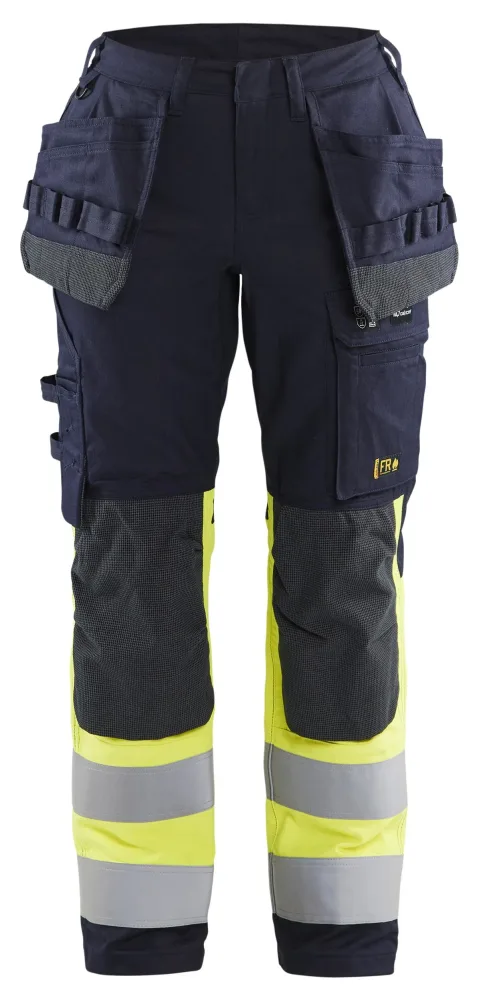 Blåkläder 718515128933D24 Arbetsbyxa varsel, marinblå/gul D24