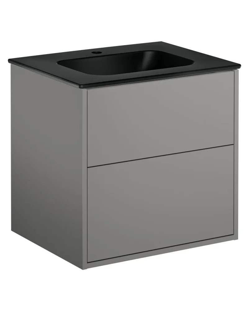 Gustavsberg Artic GB71ACVU60TL38 Kommodpaket askgrå/mattsvart, 60 cm, 2 lådor Askgrå/mattsvart - Bild 2