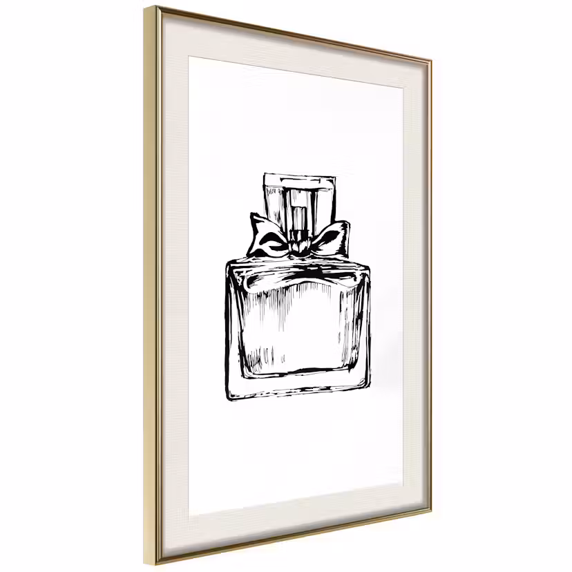 Poster Artgeist Affisch Smell of Luxury Guld ram med passepartout, 30x45 cm
